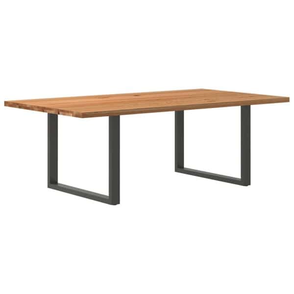 Eettafel Rechthoekig Massief Eikenhout Lichtbruin