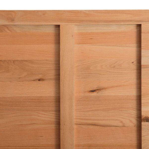 Eettafel Rechthoekig 220X120X74 Cm Massief Eikenhout Lichtbruin Zwart