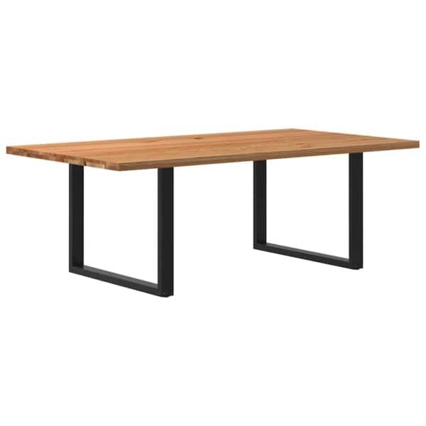 Eettafel Rechthoekig Massief Eikenhout Lichtbruin