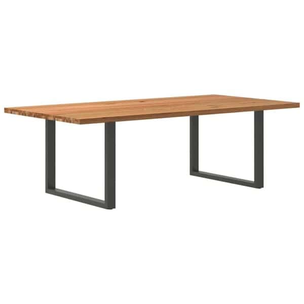 Eettafel Rechthoekig Massief Eikenhout Lichtbruin