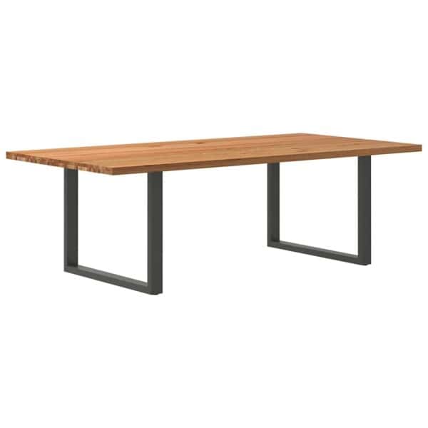 Eettafel Rechthoekig Massief Eikenhout Lichtbruin