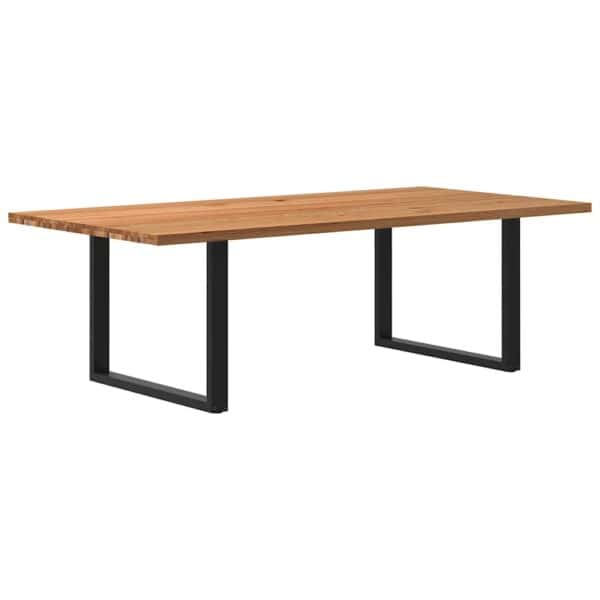 Eettafel Rechthoekig Massief Eikenhout Lichtbruin