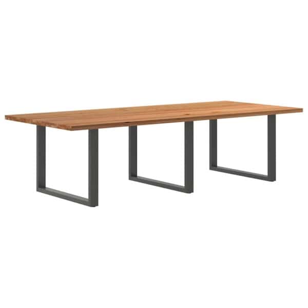 Eettafel Rechthoekig Massief Eikenhout Lichtbruin