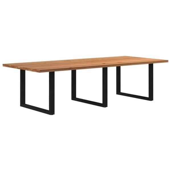 Eettafel Rechthoekig Massief Eikenhout Lichtbruin