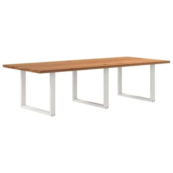 Eettafel Rechthoekig Massief Eikenhout Lichtbruin
