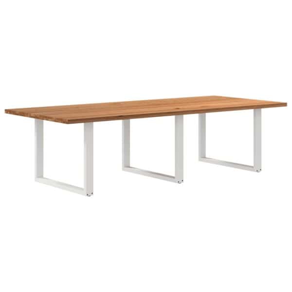 Eettafel Rechthoekig Massief Eikenhout Lichtbruin