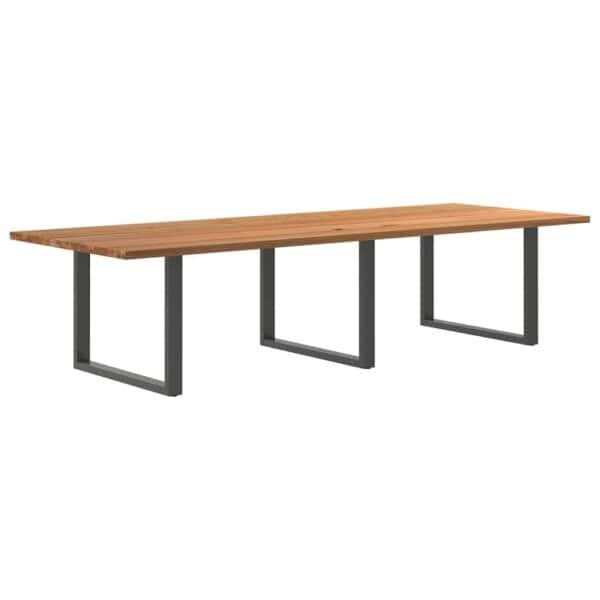 Eettafel Rechthoekig Massief Eikenhout Lichtbruin