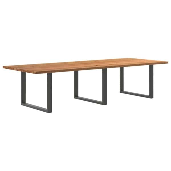Eettafel Rechthoekig Massief Eikenhout Lichtbruin