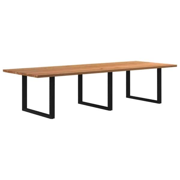 Eettafel Rechthoekig Massief Eikenhout Lichtbruin