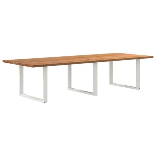 Eettafel Rechthoekig Massief Eikenhout Lichtbruin