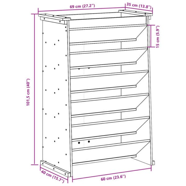 Kruidenbak Douglashout 6-Laags 69X40X101,5 Cm