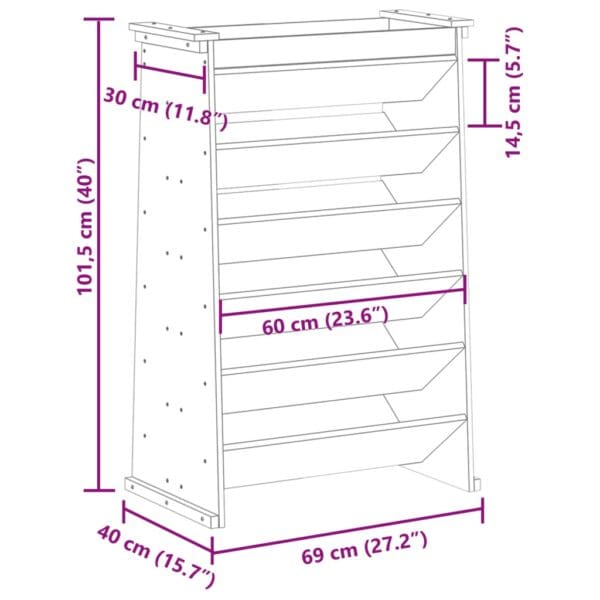 Kruidenbak 6-Laags 69X40X101,5 Cm Massief Grenenhout