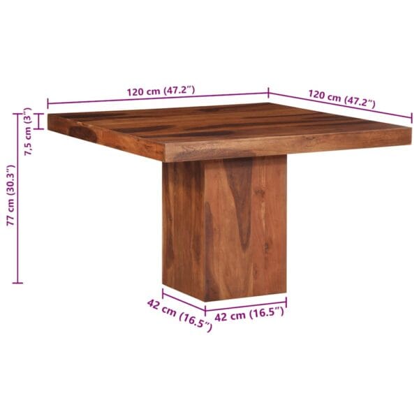 Eettafel 120X120X77 Cm Massief Acaciahout