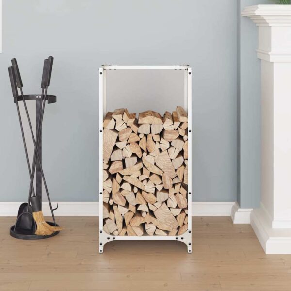 Brandhoutrek 40X30X80 Cm Koudgewalst Staal Wit