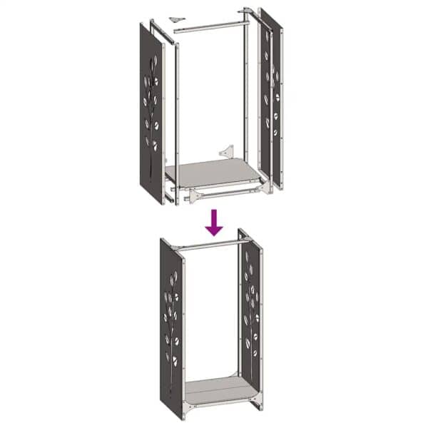 Brandhoutrek 40X30X80 Cm Koudgewalst Staal Wit