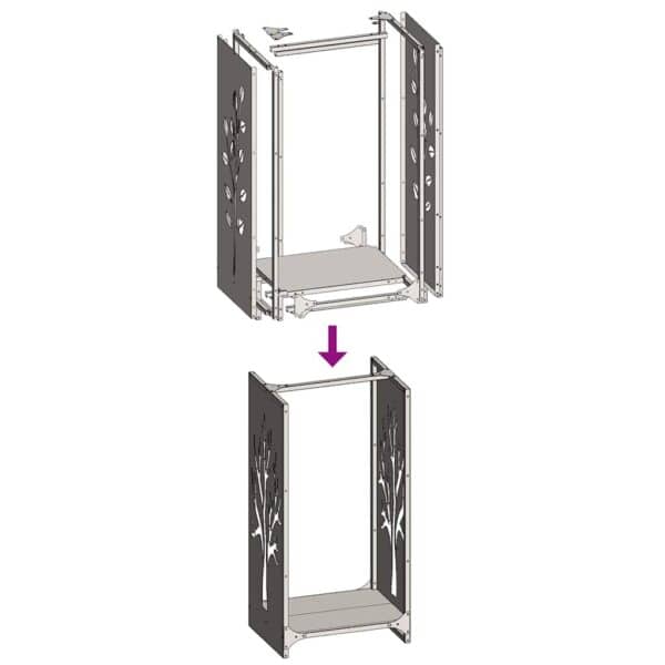 Brandhoutrek 40X30X80 Cm Koudgewalst Staal Wit