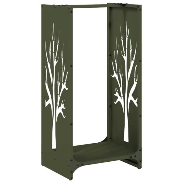 Brandhoutrek 40X30X80 Cm Koudgewalst Staal Olijfgroen
