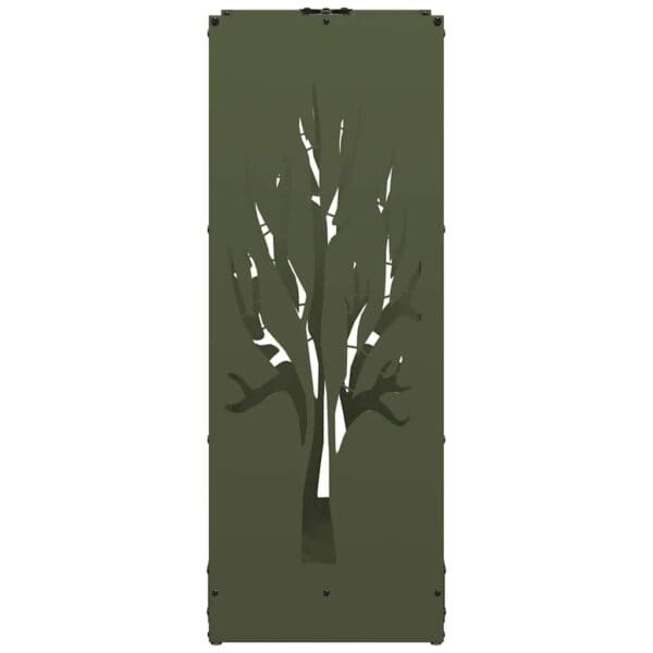 Brandhoutrek 40X30X80 Cm Koudgewalst Staal Olijfgroen