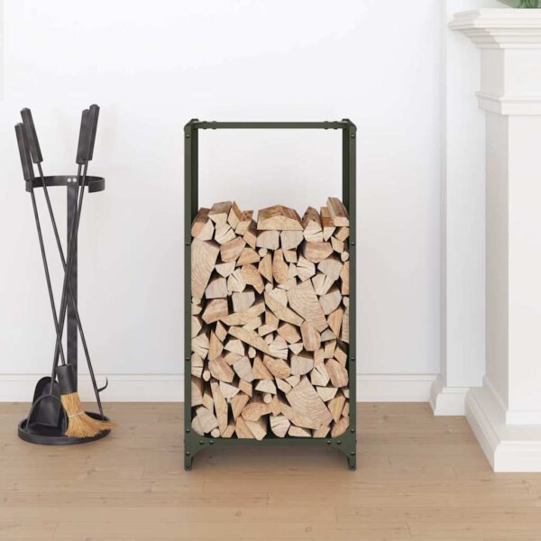 Brandhoutrek 40X30X80 Cm Koudgewalst Staal Olijfgroen