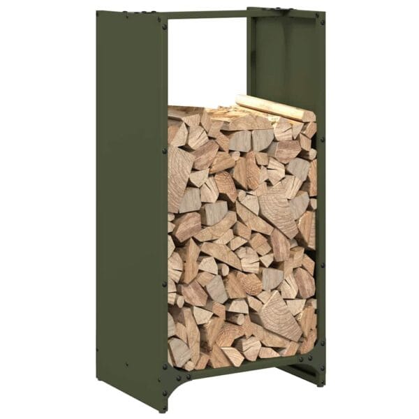 Brandhoutrek 40X30X80 Cm Koudgewalst Staal Olijfgroen
