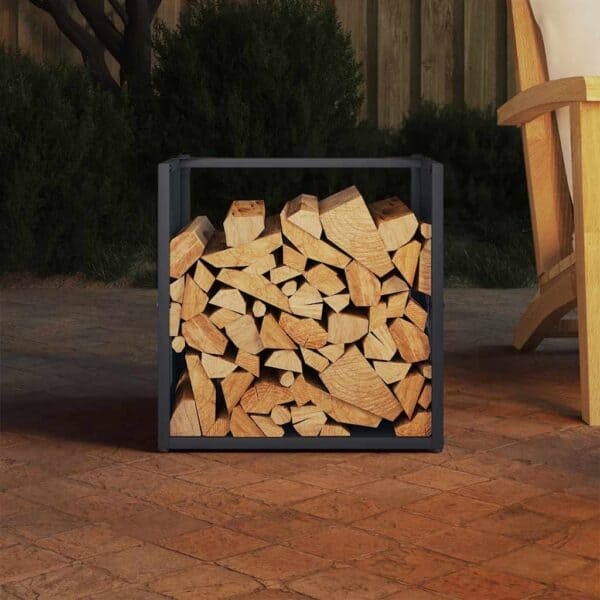 Brandhoutrek 40X40X40 Cm Koudgewalst Staal Antracietkleurig