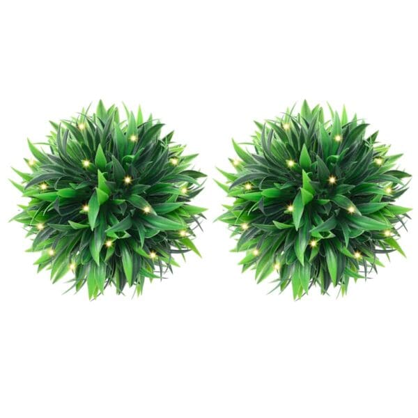 Kunstbuxusballen Met Led-Verlichting 2 St Groen