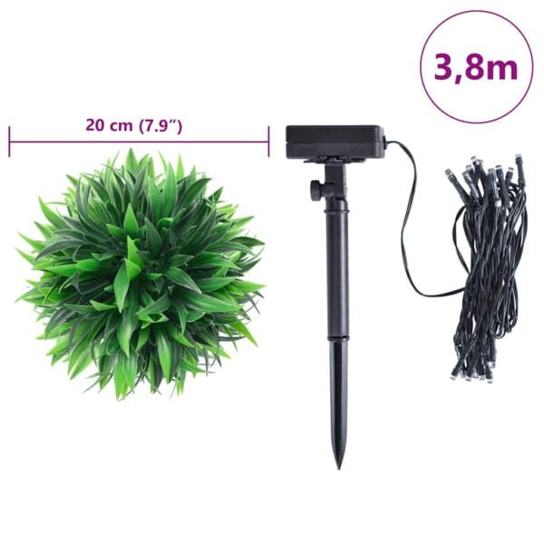 Kunstbuxusballen Met Led-Verlichting 2 St Groen