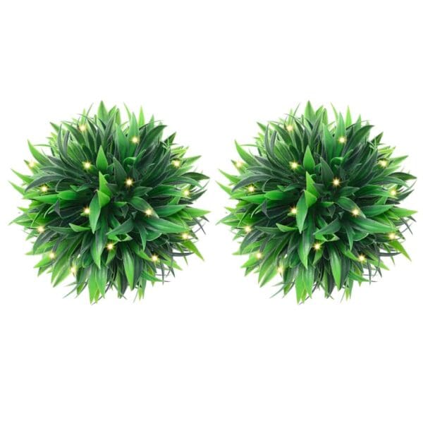 Kunstbuxusballen Met Led-Verlichting 2 St Groen