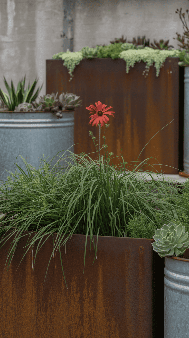 corten industrial garden