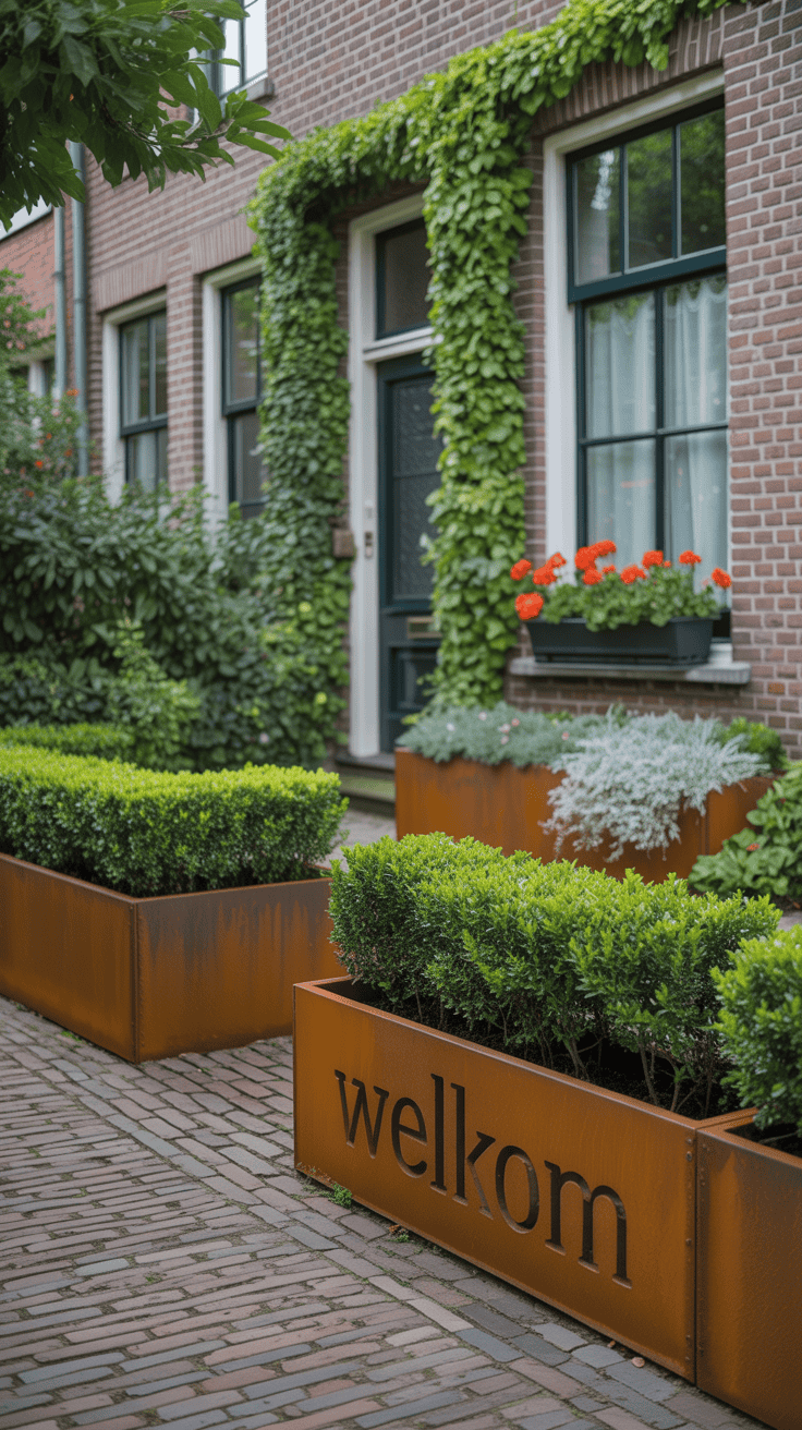 cortenstaal plantenbak tuinafscheiding