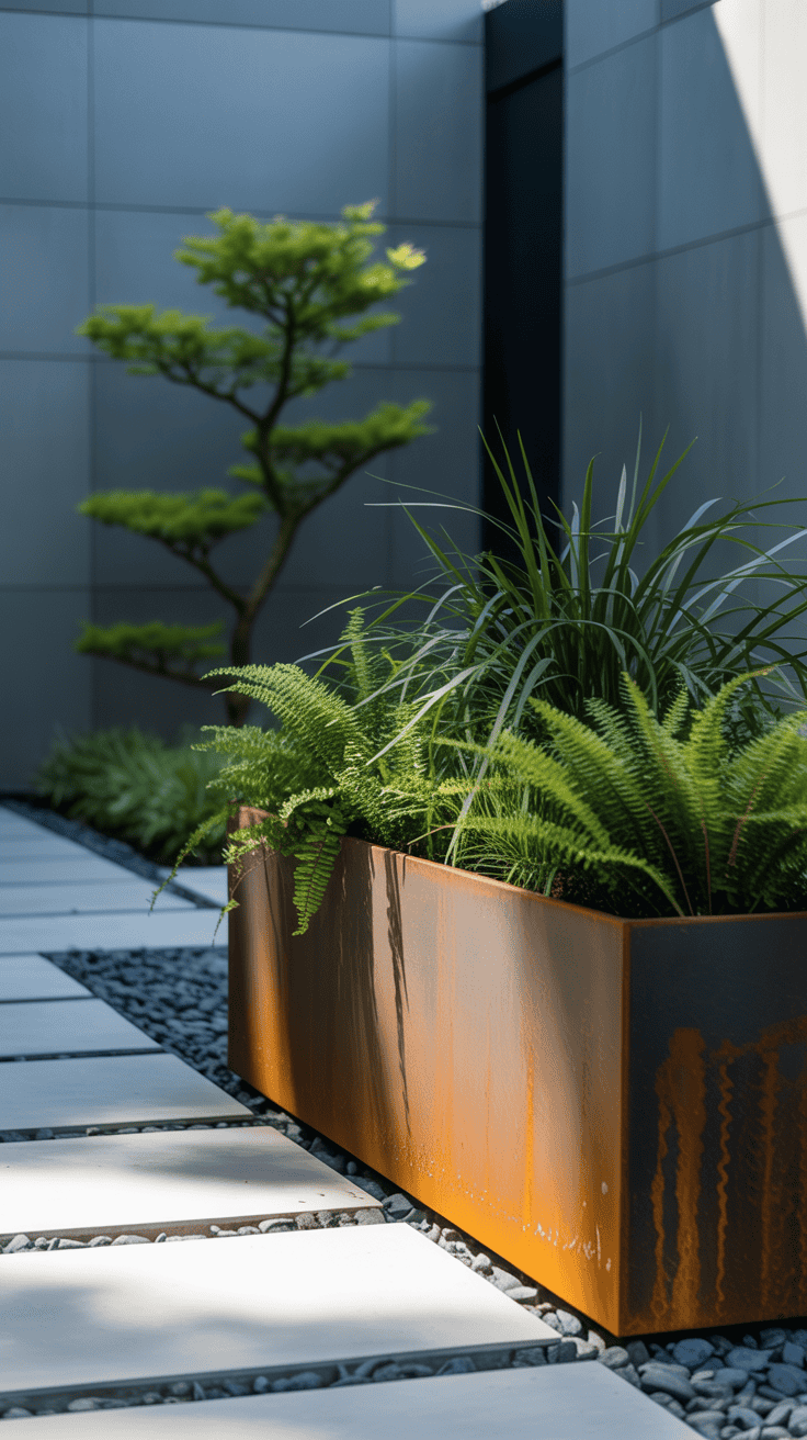 moderne tuin corenstal plantenbak