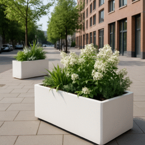 Witte plantenbak