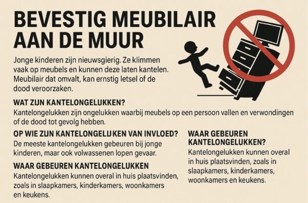 Voorkom het kantelen van meubels – zorg voor veilige verankering