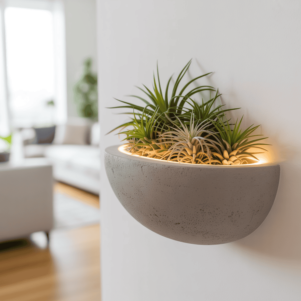muur-plantenbak-voor-binnen-met-luchtplanten-en-subtiele-LED-verlichting