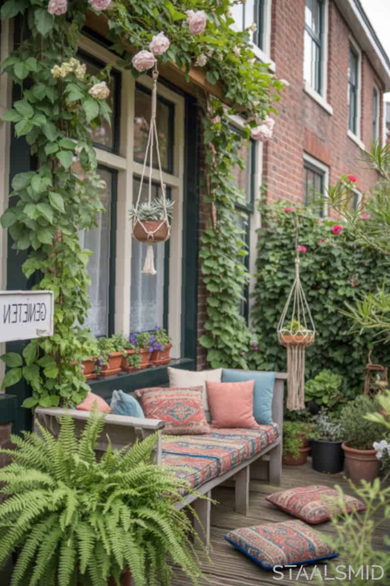 Tuin rijtjeshuis als boho paradijs in de stad