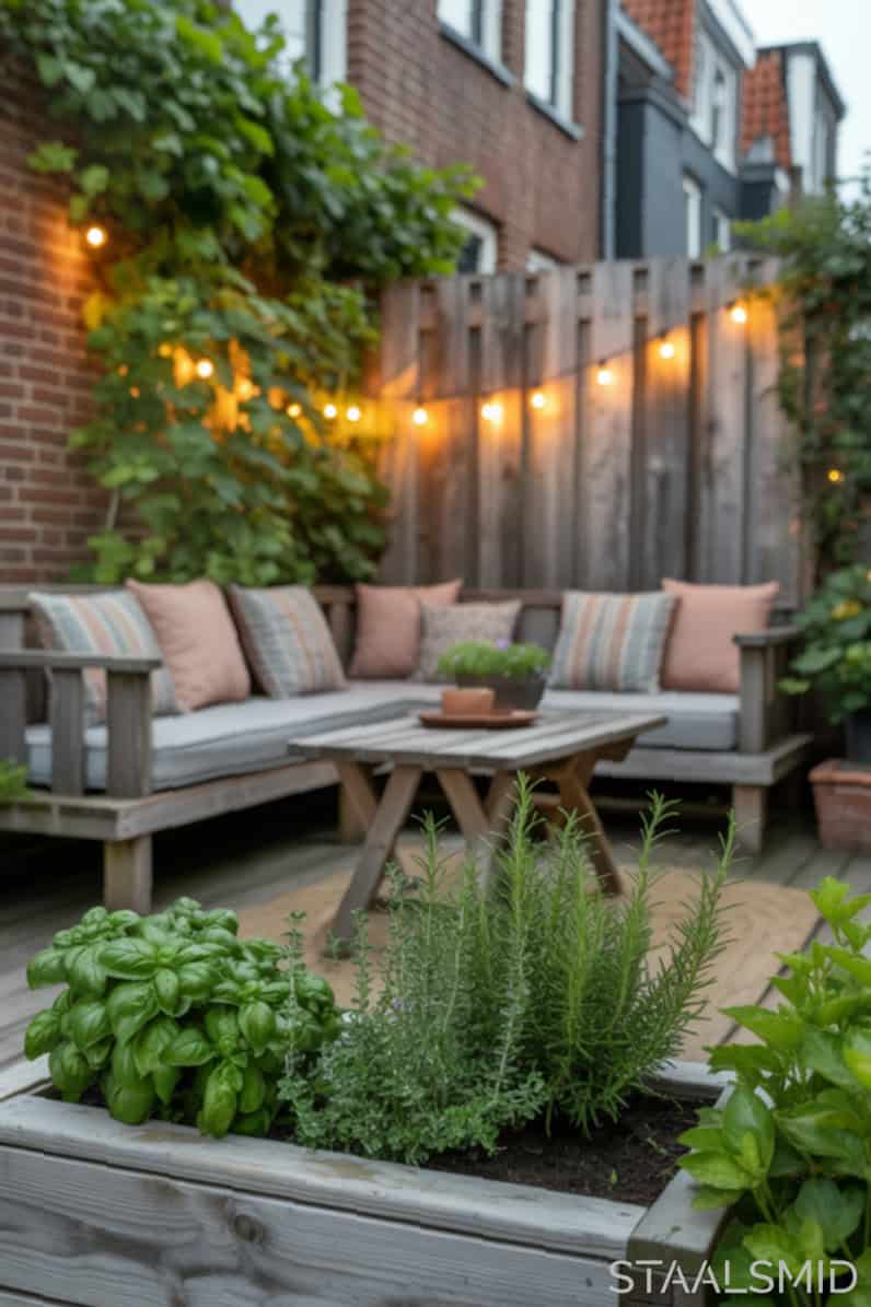 Tuin rijtjeshuis met multifunctionele achtertuin