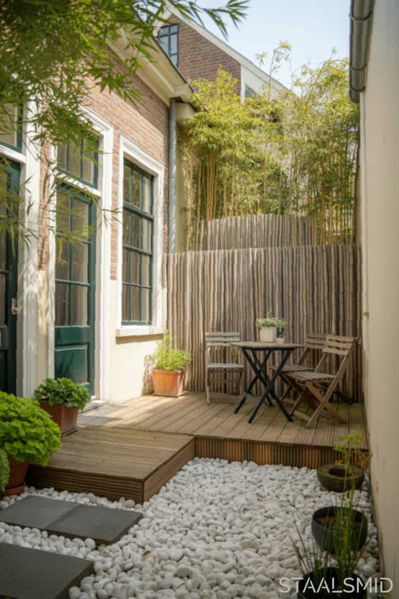 Tuin rijtjeshuis als serene kleine tuin